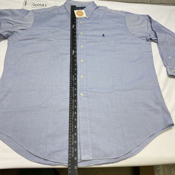 Ralph Lauren Shirt Yarmouth Men's 16.5 32-33 Blue Oxford Long Sleeve Button Down - Picture 14 of 16